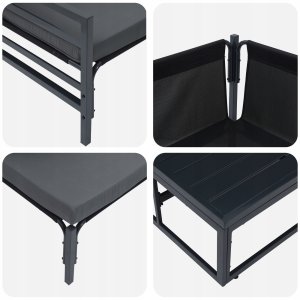 vidaXL Zestaw Sof na Ogród 10 pcs Antracytowy Stal 7