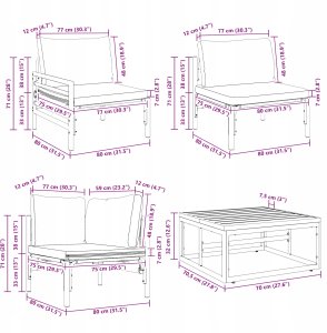 vidaXL Zestaw Sof na Ogród 10 pcs Antracytowy Stal 9