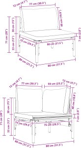 vidaXL Zestaw Sof na Ogród 11 pcs Antracytowy Stal 3