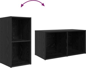 vidaXL Zestaw szafek RTV 8 pcs Czarny Dąb 2