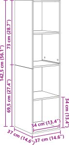 vidaXL Zestaw szafek RTV 2 pcs Czarny dąb 37 x 37 x 142.5 cm 4