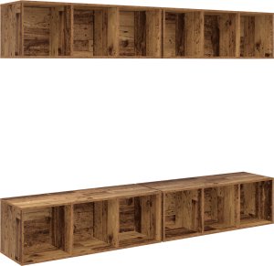 vidaXL Szafka na Telewizor na Ścianę z półką 4 pcs Stare drewno 2