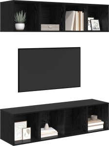 vidaXL Zestaw szafek RTV 2 pcs Czarny dąb 37 x 37 x 142.5 cm 3