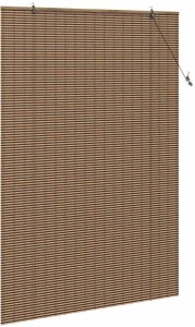 vidaXL Żaluzje i rolety z zasłonami Brązowy 140 x 220 cm Bambus 4