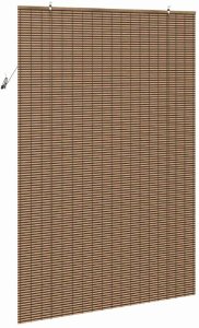vidaXL Żaluzje i rolety z zasłonami Brązowy 140 x 220 cm Bambus 5