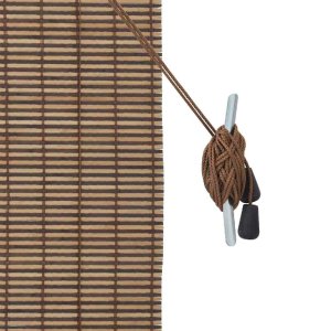 vidaXL Żaluzje i rolety z zasłonami Brązowy 140 x 220 cm Bambus 6