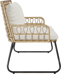 vidaXL Ławka ogrodowa z poduszką Czarny, Antracytowy 113 x 69 x 83 cm 3