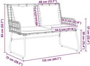 vidaXL Zestaw do jadalni w ogrodzie 3 pcs Czarny, Antracytowy 10