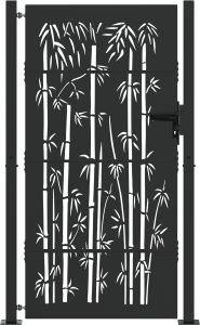 vidaXL vidaXL Brama ogrodowa Inny Czarny 105 x 175 cm Stal Malowana Proszkowo 2