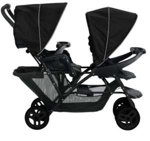 Graco Stadium Duo – dvivietis vežimėlis | Juoda Pilka 2