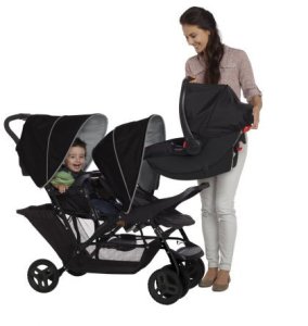 Graco Stadium Duo – dvivietis vežimėlis | Juoda Pilka 5