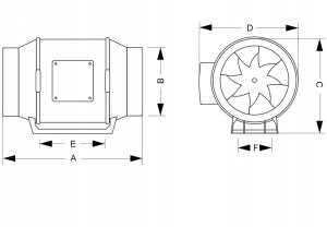 Wentylator airRoxy WENTYLATOR KANAŁOWY ARIL 160 ECO* 6