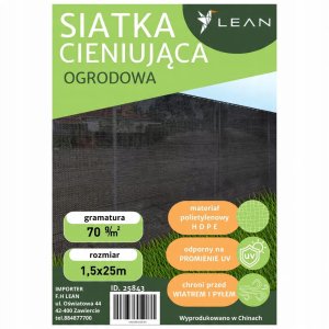 Siatka Cieniująca Na Ogrodzenie Płot Maskująca Szara 1.5M 25M 70g/m² 5