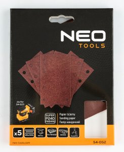 Papiery ścierne na rzep, prostokąt  80 x 130 mm, P240, 5 szt., z 8 otworami do 04-623 2