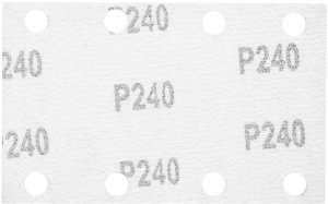 Papiery ścierne na rzep, prostokąt  80 x 130 mm, P240, 5 szt., z 8 otworami do 04-623 4