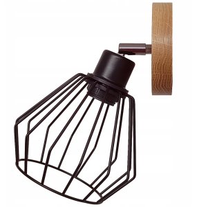 Kinkiet ścienny lampa ścienna DIANA loft drewniana DĄB 1x diament STYLOWA 2