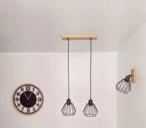 Kinkiet ścienny lampa ścienna DIANA loft drewniana DĄB 1x diament STYLOWA 3