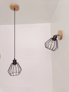 Kinkiet ścienny lampa ścienna DIANA loft drewniana DĄB 1x diament STYLOWA 4