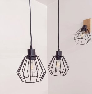 Kinkiet ścienny lampa ścienna DIANA loft drewniana DĄB 1x diament STYLOWA 5