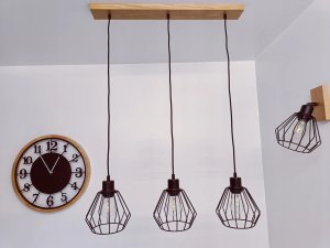 Kinkiet ścienny lampa ścienna DIANA loft drewniana DĄB 1x diament STYLOWA 7