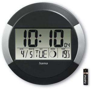 Hama ZEGAR ELEKTRONICZNY ŚCIENNY Z DCF ISCHIA Z TRMOMETREM CZARNY 4