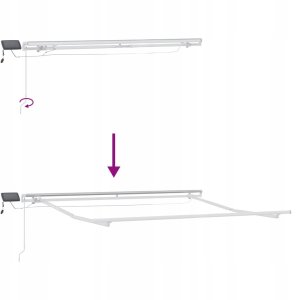 vidaXL Markiza zwijana with Wielokolorowy 300 x 250 cm Tkanina 10