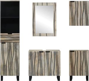 vidaXL Zestaw mebli łazienkowych 5 pcs Orzechowy brąz 38 x 33 x 160 cm 8
