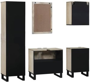 vidaXL Zestaw mebli łazienkowych 5 pcs Orzechowy brąz 38 x 33 x 160 cm 9
