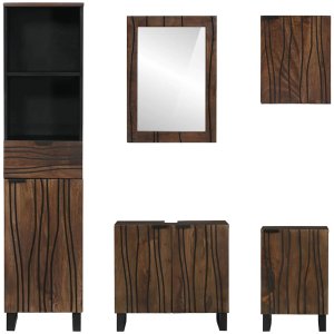 vidaXL Zestaw mebli łazienkowych 5 pcs Biały 38 x 33 x 160 cm 8