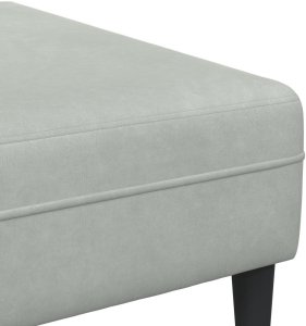 vidaXL Sofa welurowa z poduszką z poduszką 3 pcs Jasnoszary 208 cm Aksamit 2