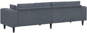 vidaXL Sofa welurowa z poduszką z poduszką Ciemnoszary 208 cm Aksamit 2