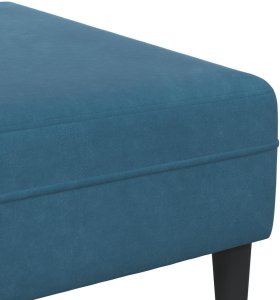 vidaXL Sofa welurowa z poduszką z poduszką 3 pcs Niebieski 208 cm Aksamit 3