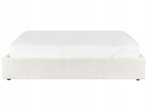 Beliani Łóżko z pojemnikiem boucle w złamanej bieli 180 x 200 cm DINAN 6