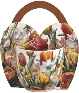 Kubek porcelanowy 460 ml Tulipany w koszyczku 1