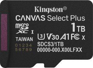 Kingston Technology Canvas Select Plus Gen3 1 TB MicroSDXC UHS-I Klasa 10 3