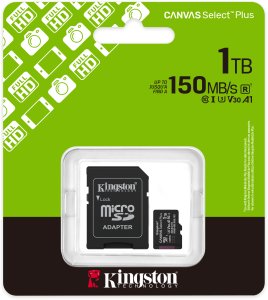 Kingston Technology Canvas Select Plus Gen3 1 TB MicroSDXC UHS-I Klasa 10 5