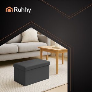 Ruhhy Pufa welurowa czarna 60x30x30 cm 25995 7