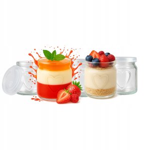 120x POJEMNIKI NA DESERY 150ml SŁOIK SZKLANY SERCE Na Deserki Do Deserów 1