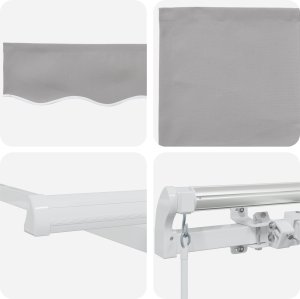 vidaXL Ręczna Chowana Markiza Jasnoszara 350x250 cm 7