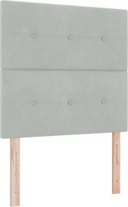 vidaXL Łóżko kontynentalne z materacem jasnoszare 80x200 cm aksamit 3