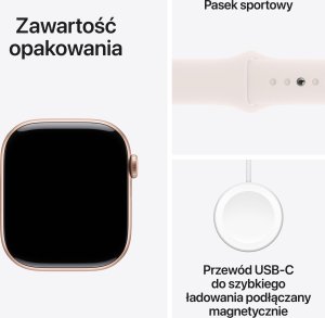 Smartwatch Apple Watch 10 GPS 46mm Rose Gold Alu S/M Różowy  (MWWT3QF/A) 8
