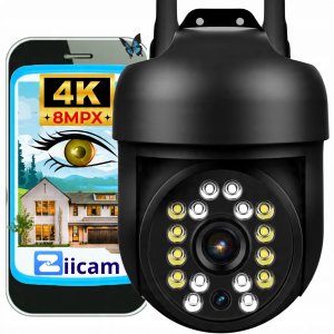 Zewnętrzna Kamera Obrotowa 8MPx IP Wi-Fi ULTRA HD Funkcje AI AUDIO CZARNA 1