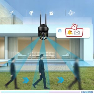 Zewnętrzna Kamera Obrotowa 8MPx IP Wi-Fi ULTRA HD Funkcje AI AUDIO CZARNA 8