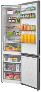 Lodówka Midea Refrigerator | MDRB600MME46 | Energy efficiency class E | Free standing | Combi | Height 201 cm | No Frost system | Fridge net capacity 313 L | Freezer net capacity 130 L | Display | 35 dB | Stainless steel 12
