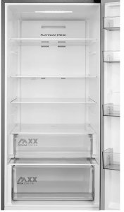 Lodówka Midea Refrigerator | MDRB600MME46 | Energy efficiency class E | Free standing | Combi | Height 201 cm | No Frost system | Fridge net capacity 313 L | Freezer net capacity 130 L | Display | 35 dB | Stainless steel 15