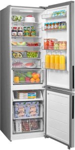 Lodówka Midea Refrigerator | MDRB600MME46 | Energy efficiency class E | Free standing | Combi | Height 201 cm | No Frost system | Fridge net capacity 313 L | Freezer net capacity 130 L | Display | 35 dB | Stainless steel 7
