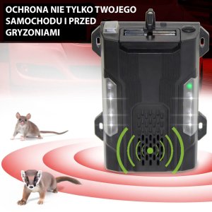 Odstraszacz kun myszy gryzoni do auta 12V ultradźwięki LED wibracje 6