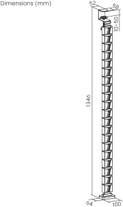 Organizer kabli / maskownica do biurka Nano RS, 1345mm, czano czerwony, RS125 8