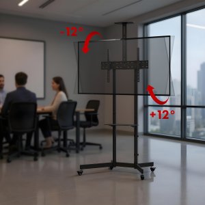 Stand / wózek do TV Maclean, półka na kamerę, na kółkach, 37-70", max. obciążenie 45kg/5kg półka, max. VESA 600x400, MC-113 B 9