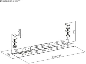 Organizer podbiurkowy na kable Maclean, max. obciążenie 5kg, max. 728mm, biały, MC-103 W 5